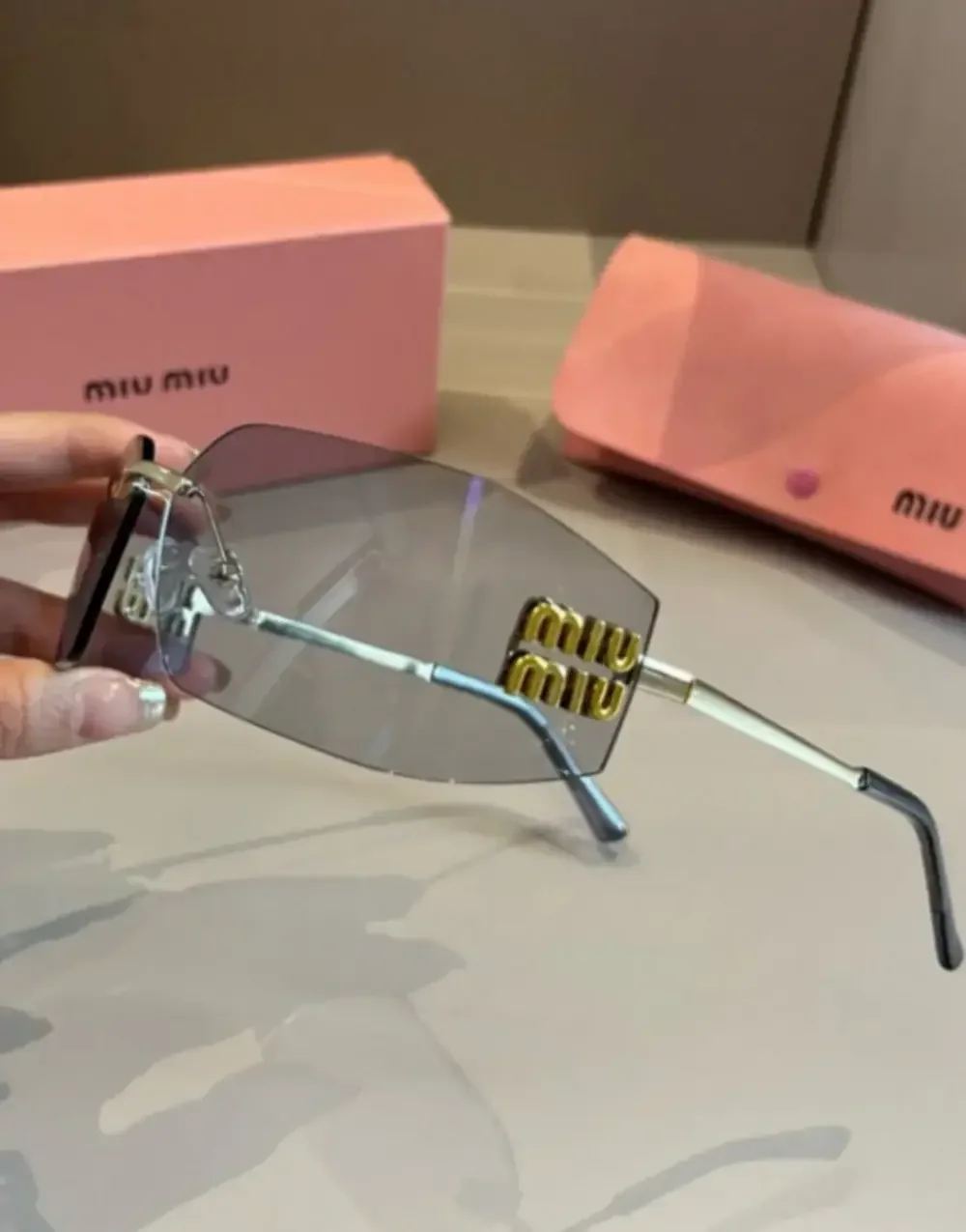🤍Miu Miu🤍 Rimless Gray-Lens Sunglasses